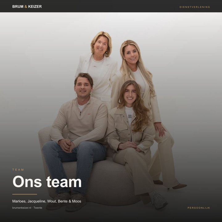 Brum en Keizer social post Ons team Marloes Jacqueline Wout Bente Moos